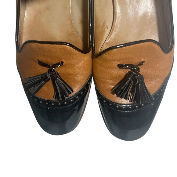 J. CREW Women’s Italian LEATHER TONI TASSEL LOAFERS Brown/Black SIZE 7 - Picture 3 of 11
